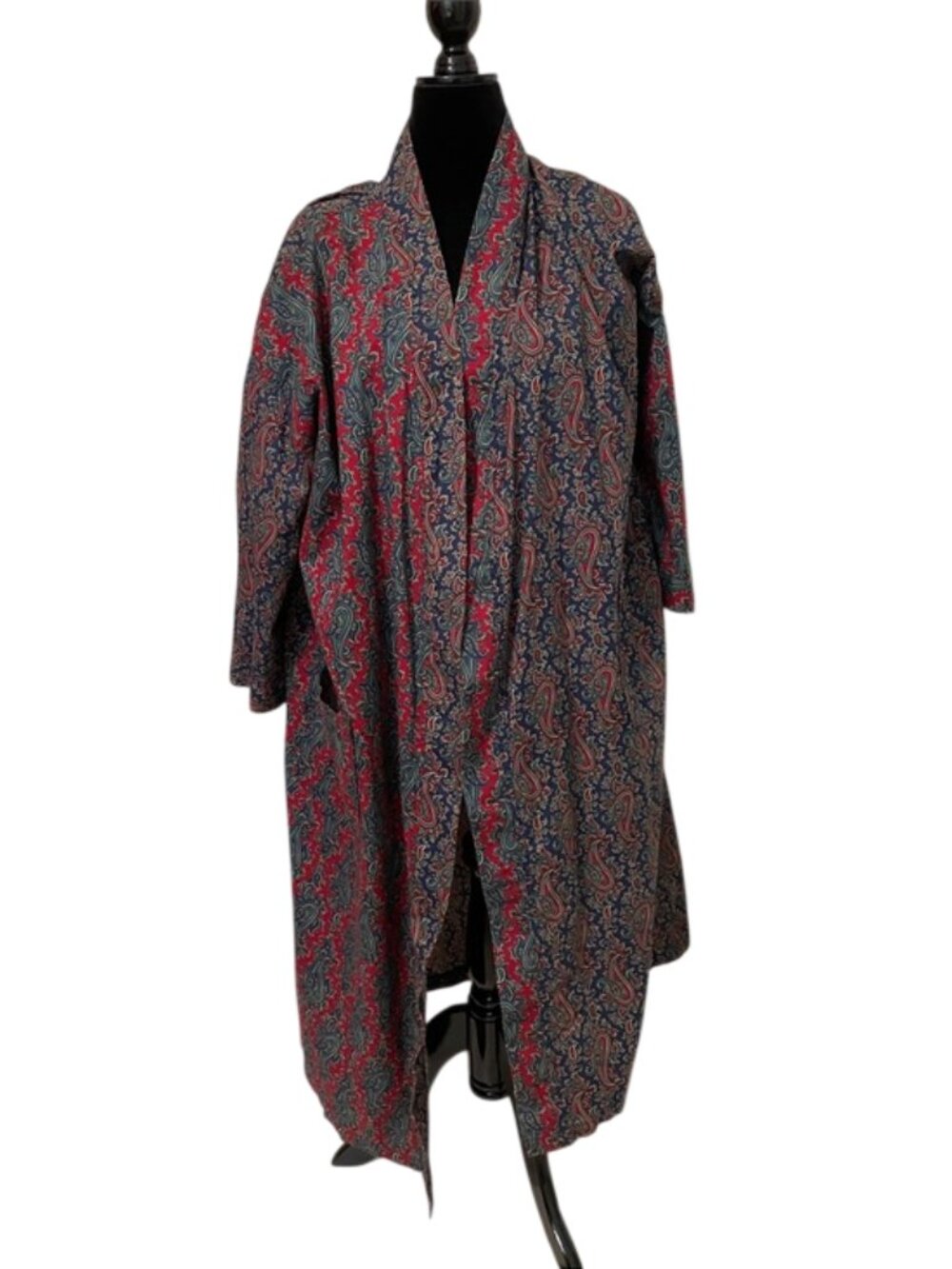 Vintage Roundtree & Yorke Men's Cotton Paisley Robe Bathrobe One Size No Belt